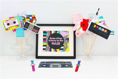 80s Photo Booth Props Printable 80s Props Eighties Party Etsy