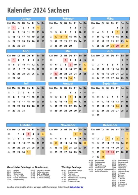 Kalender 2024 Sachsen Zum Ausdrucken Kalender 2024