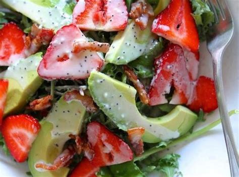 Strawberry Avocado Kale Salad With Bacon Poppy Seed Dressing Recipe