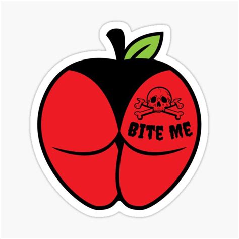 bite me poison red apple butt sticker for sale by partysparkle redbubble