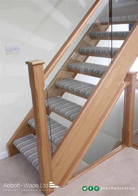 Open Tread Staircase With Striped Carpet Open Stairs Staircase