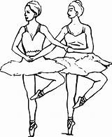 Coloring Ballet Dancer Ballerina Duo Synchronize Dance Dancers Cute Coloringsky sketch template
