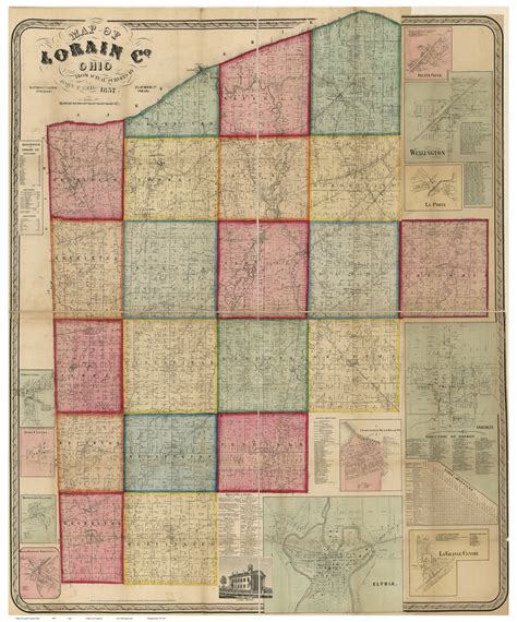 Lorain County Ohio 1857 Old Map Reprint Old Maps
