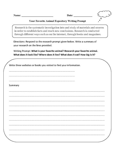 Writing Prompts Worksheets Informative And Expository Writing Prompts