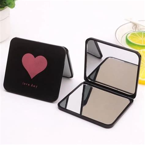 Foldable Makeup Mirror Mini Square Makeup Vanity Mirror Portable Hand Mirrors Double Sided