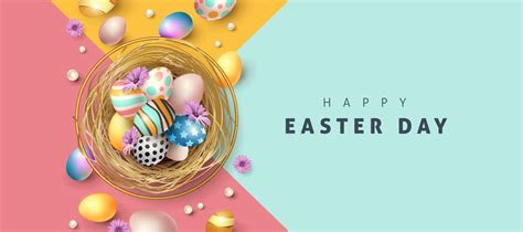 Happy Easter Greeting Card Banner Background 2133960 Vector Art At Vecteezy