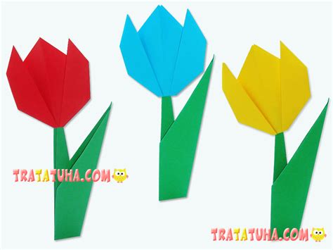 Origami Tulip For Kids Step By Step Instruction