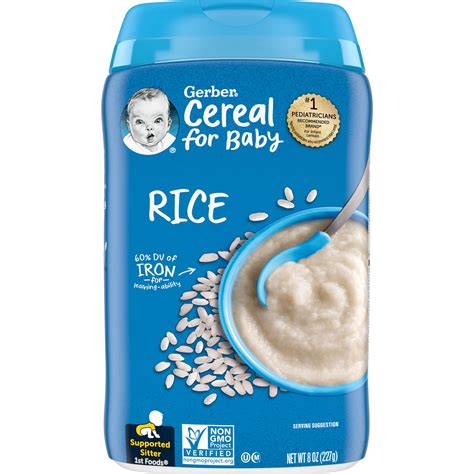 Gerber 1st Foods Cereal For Baby Baby Cereal Rice 8 Oz Canister