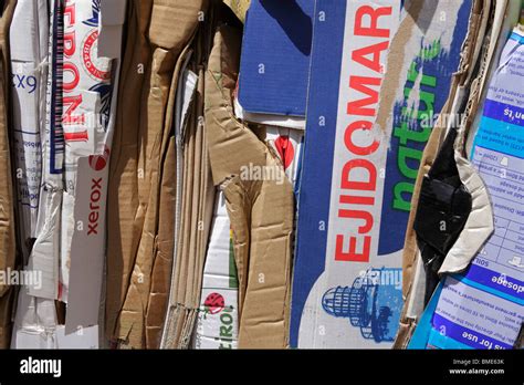 Close Up Of Waste Cardboard Stack Awaiting Recycling Stock Photo Alamy