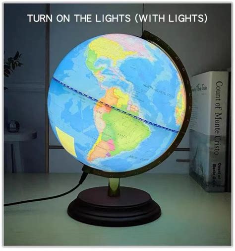 32cm Dia Led Luminous Teachinig Globe Light World Earth Globe Map