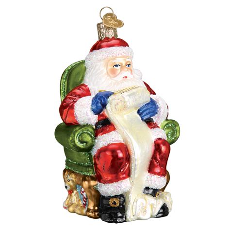 Santa Checking His List Ornament Old World Christmas Winterwood Gift