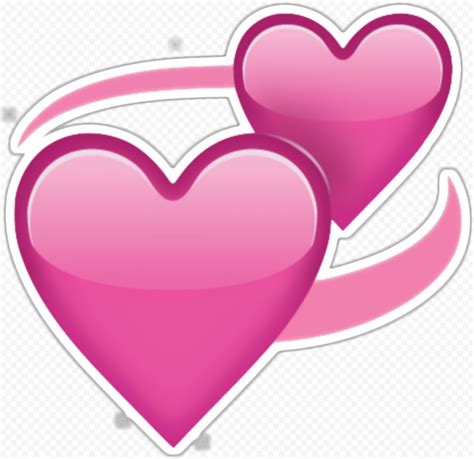 Revolving Hearts Pink Romantic Emoji Sticker Citypng