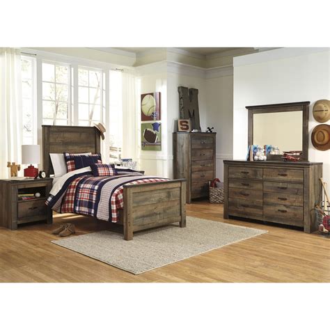 Signature Design By Ashley Trinell B446b2 Rustic Look Twin Panel Bed