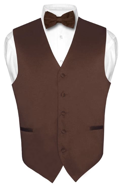 Chocolate Brown Vest Mens Brown Dress Vest And Bowtie Set