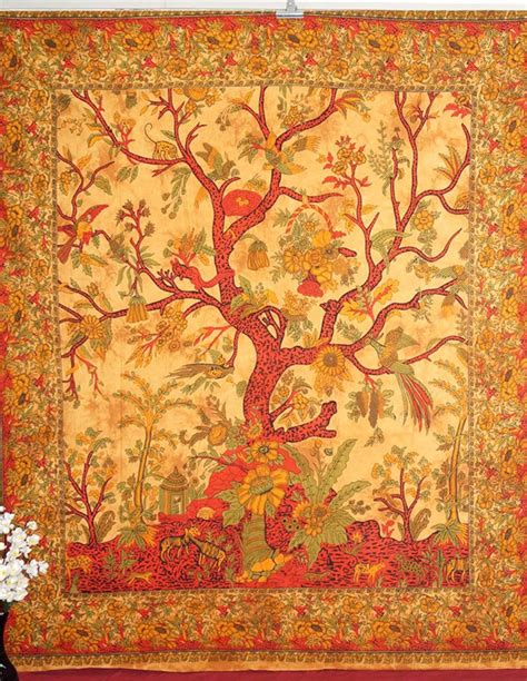 Wall Tapestry Tree Of Life Wall Hanging Indian Cotton Twin Etsy