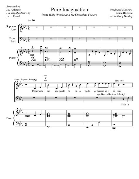 Pure Imagination Sheet Music For Piano Voice Download Free In Pdf Or Midi