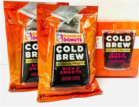 Dunkin Donuts Cold Brew Ground Coffee Packs 846oz For Sale Online