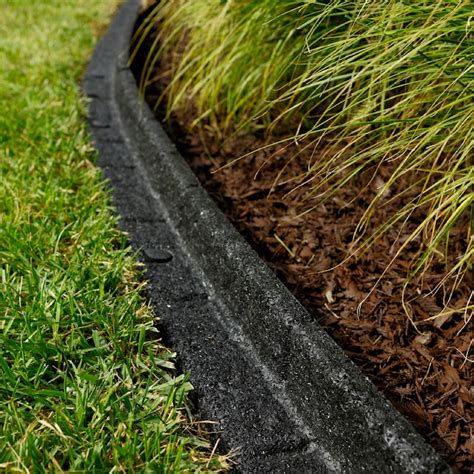 Rubberific 4 Ft X 3 In Black Rubber Landscape Edging Section In The