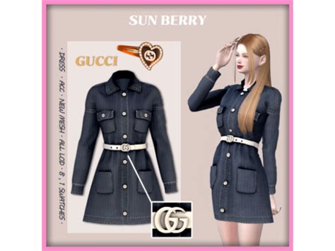 The Sims 4 Gucci Belt Dress Hair Clip 300 The Sims Game