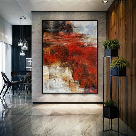 Thick Oil Painting On Canvas Modern Wall Art Abstract Rustic Minimal