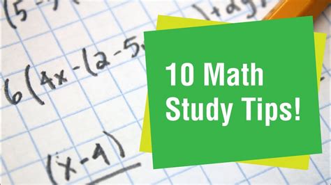10 Math Study Tips Youtube