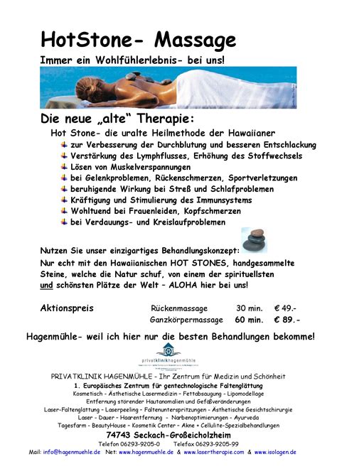 Massagen Privatklinik Hagenmühle