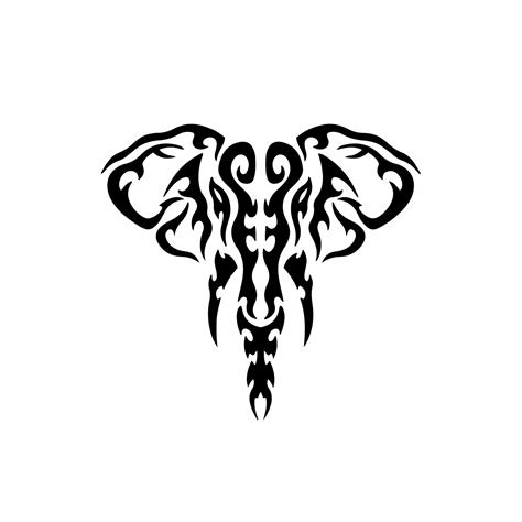 Tribal Elephant Logo Tattoo Design Stencil Vector Illustration