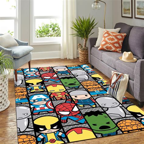 Check out our geeky home decor selection for the very best in unique or custom, handmade pieces from our shops. Avengers chibi cute pattern Area Rug Geeky Carpet - home ...