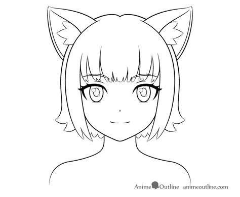 How To Draw Anime Cat Girl 15 Steps With Video Animeoutline