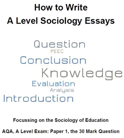 A Level Sociology Essays How To Write Them Revisesociology