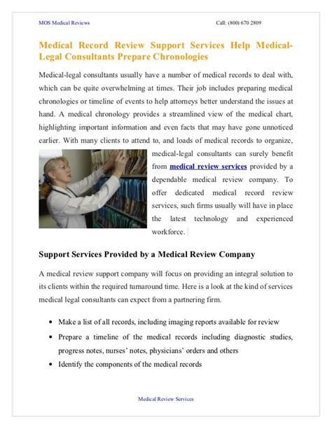 Medical Record Review Support Services Help Medical Legal Consultants