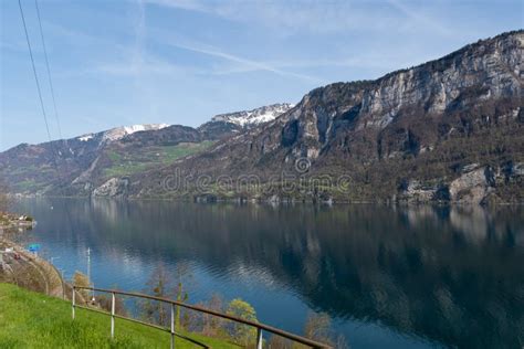 View Over The Lake Walensee In Switzerland Stock Image Image Of