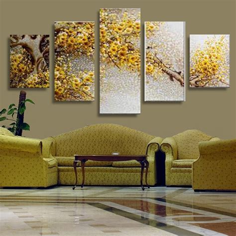 Buy 5 Piece Canvas Art Yellow Flowers