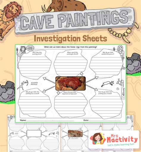 The Stone Age Cave Painting Investigation Sheets Cave Painting