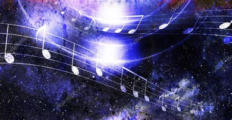 Music Note On Galaxy Abstract Color Background Music