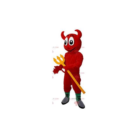 Red Devil Mascot With A Yellow Pitchfork Our Sizes L 175 180cm