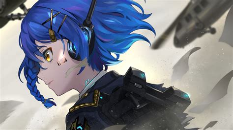 Download 1920x1080 Blue Hair Anime Tech Girl Profile