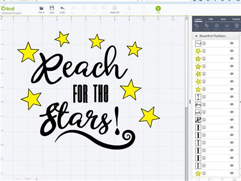 Reach For The Stars Svg File For Electronic Cutters Png Pdf Etsy