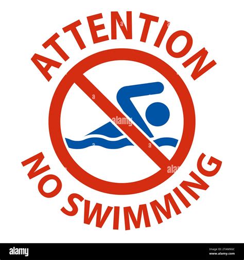 Attention No Swimming Sign Stock Vector Image And Art Alamy