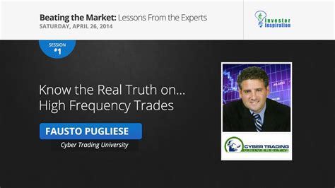 Know The Real Truth On High Frequency Trades Fausto Pugliese Youtube