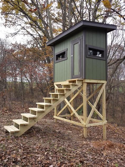 The first step of the the 5×5 shooting house is to build the floor frame. Image result for deer stand windows | Deer hunting stands, Deer stand, Deer hunting