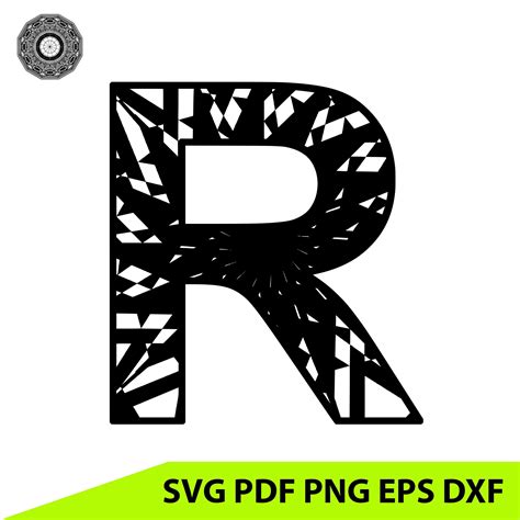 Svg Files For Silhouette File DXF Design PNG Letter R Postcard Wall Letter R Lettering