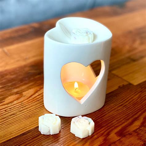 Heart Ceramic Wax Melt Burner With Set Of 6 Wax Melts Choose Etsy