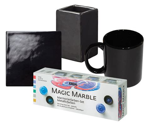 Magic Marble Paints Black Porcelain Set Of 24 Magic Marble Metallic 6pk