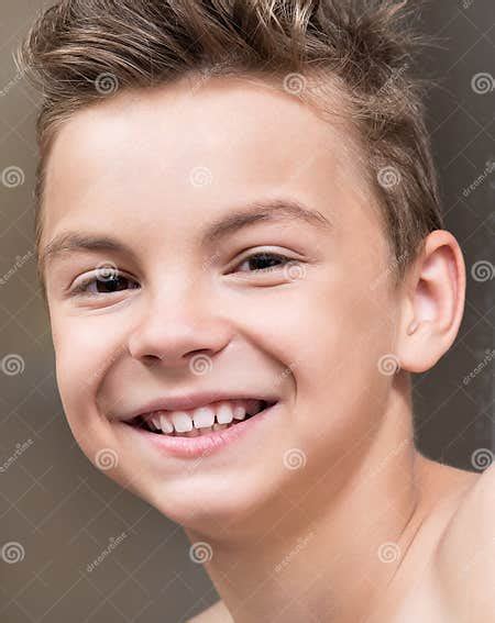 Closeup Portrait Of A Teen Boy Stock Image Image Of Child Hair 70421905