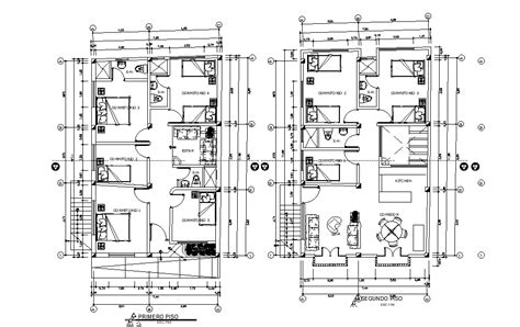 Autocad Bedrooms Floor Plan With Furniture Cad Drawing Dwg File Cadbull