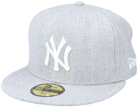 New York Yankees Mlb 59fifty Basic Heather Grey Fitted New Era Caps