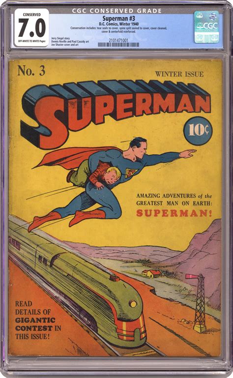 Superman 1939 1st Series Comic Books Graded By Cgc With Issue Numbers 1 3