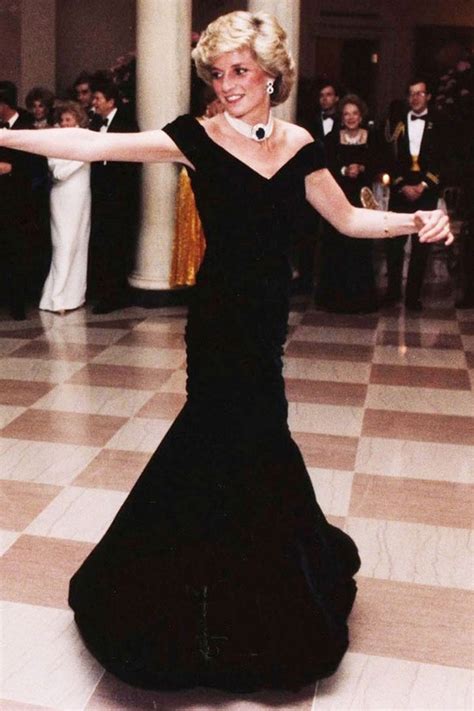 Princess Diana Dark Navy Off The Shoulder Evening Dress