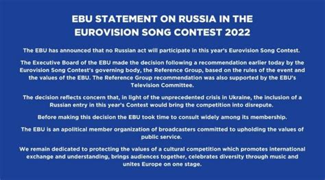 russia ebu issues a statement eurovision ireland
